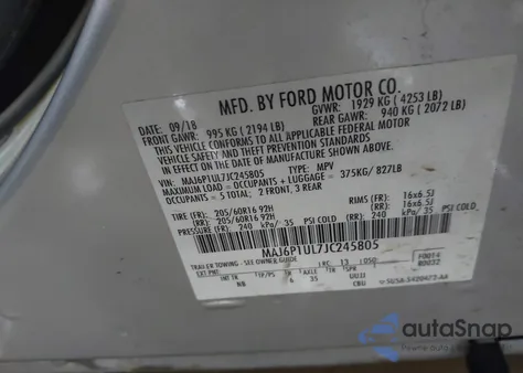 2018 Ford Ecosport Se from USA, damaged, VIN MAJ6P1UL7JC245805